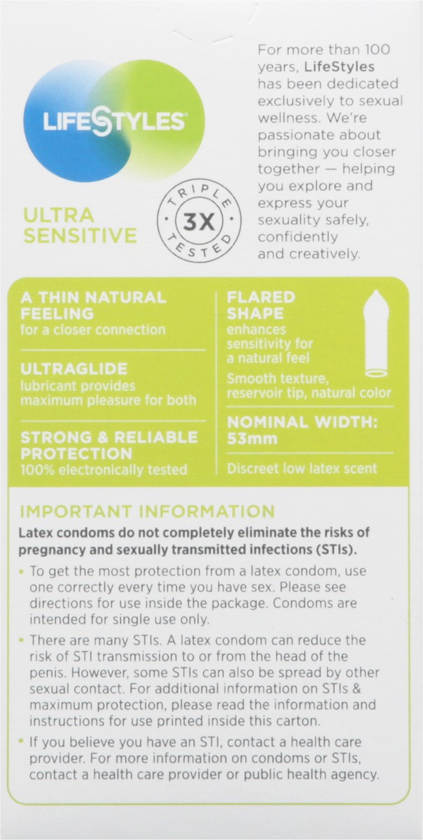 slide 6 of 10, LifeStyles Ultra Sensitive Natural Rubber Latex Condoms 12 ea, 12 ct