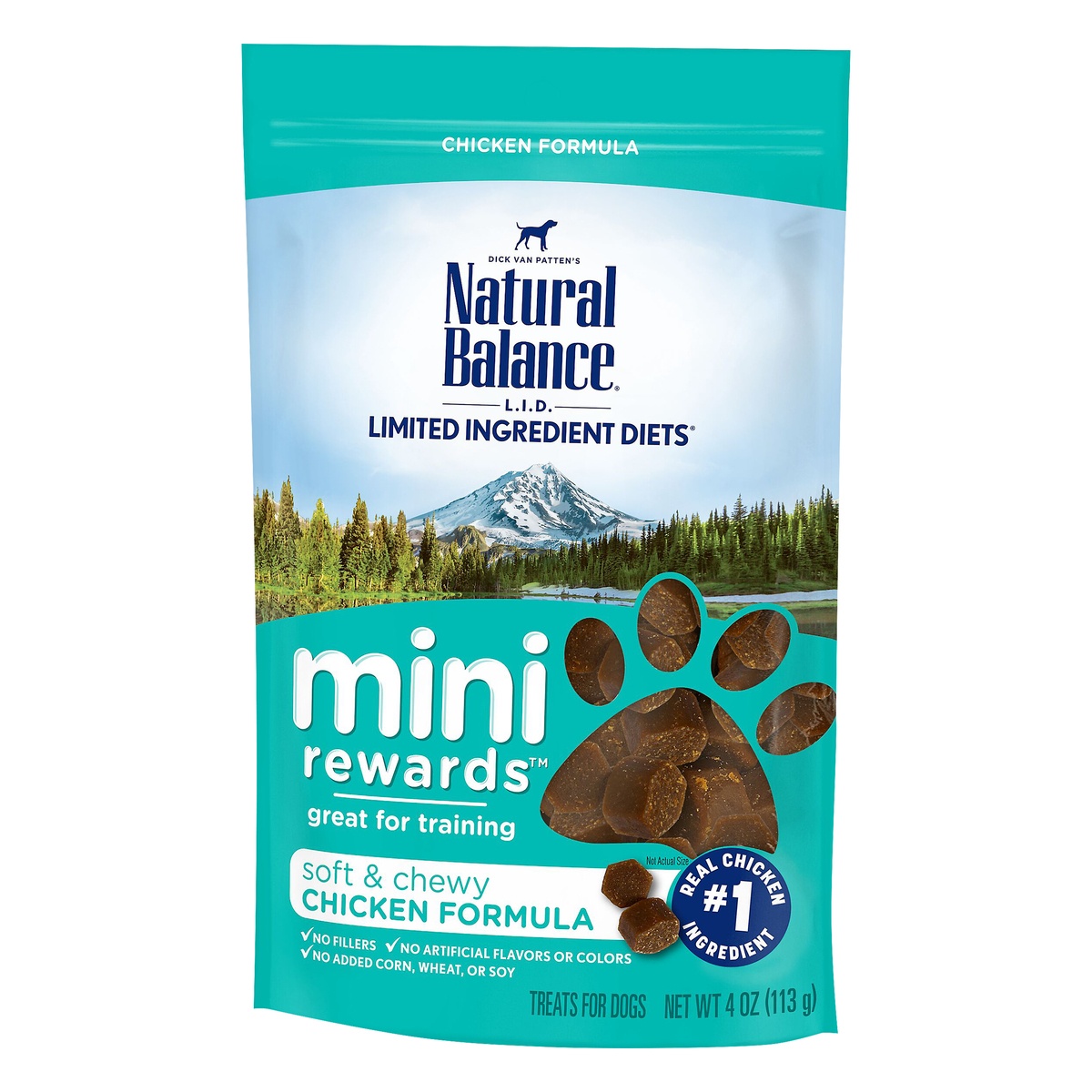 slide 4 of 7, Natural Balance L.I.D. Limited Ingredient Diets Mini Rewards Soft & Chewy Chicken Formula Treats for Dog 4 oz, 4 oz