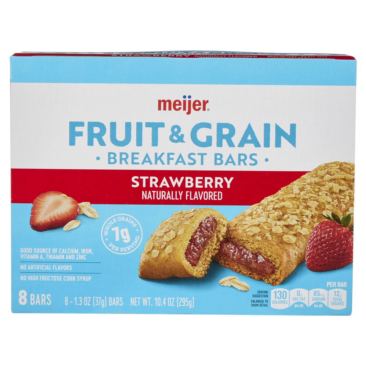 slide 1 of 29, Meijer Fruit & Grain Strawberry Breakfast Bar, 8 ct; 1.3 oz