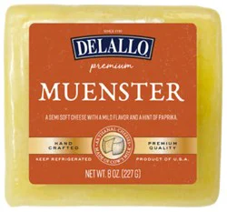 Delallo Premium Muenster Cheese - 8 Oz