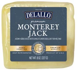Delallo Premium Monterey Jack Cheese - 8 Oz