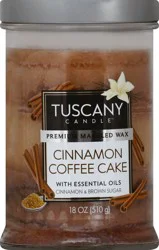 Tuscany Candle Cinnamon Coffee Cake Triple Pour Glass Jar Candle