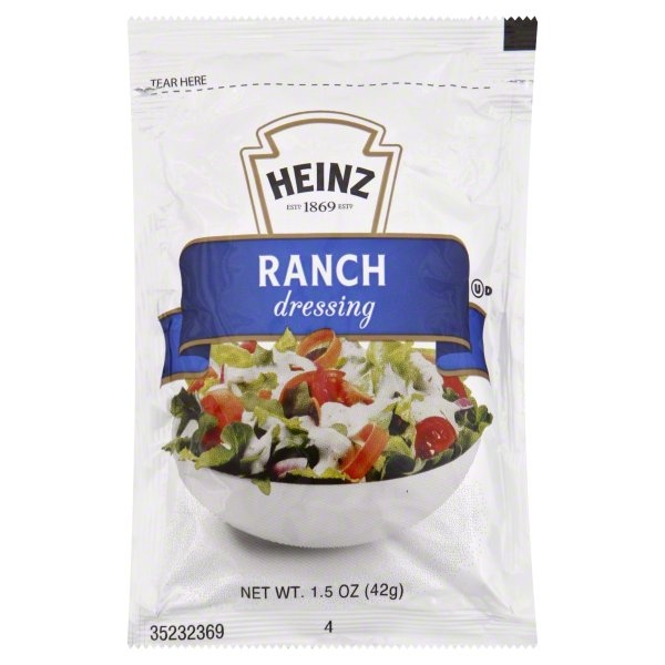 slide 1 of 1, Heinz Ranch Dressing Packets, 1 ct