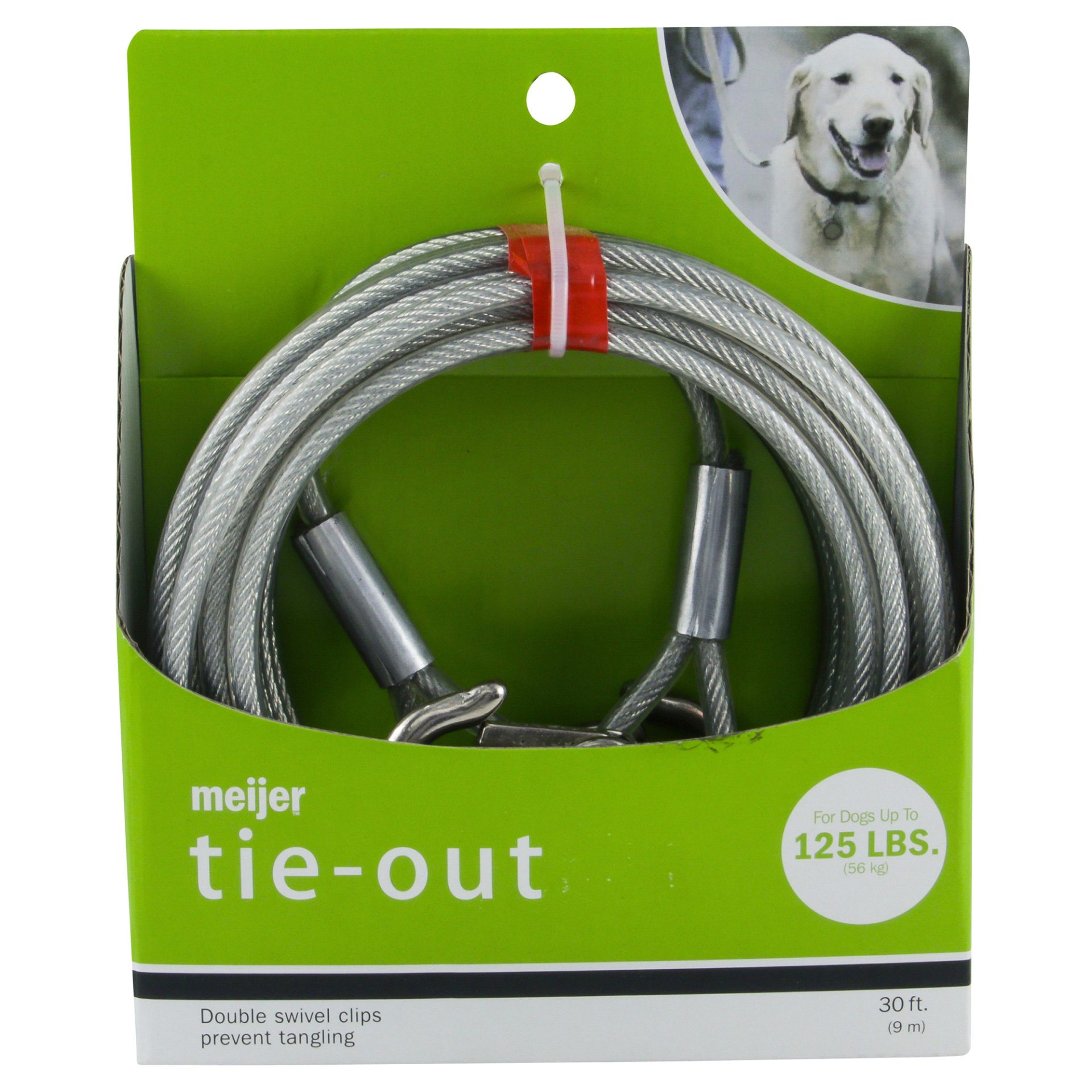 slide 1 of 2, Meijer Tie Out Dog Run Cable, For Dogs Up To, 125 lb, 30 ft