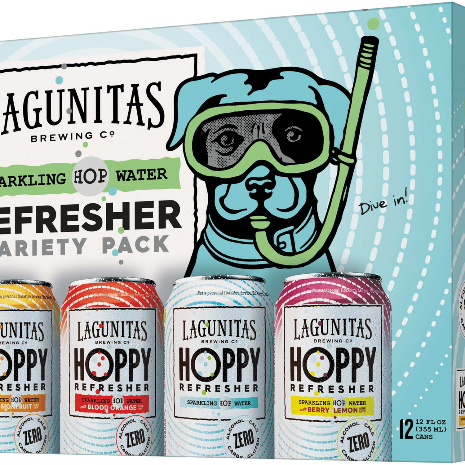 slide 2 of 2, Lagunitas Refresher Sparkling Hop Water Variety Pack 12 - 12 fl oz Cans, 12 ct; 12 oz