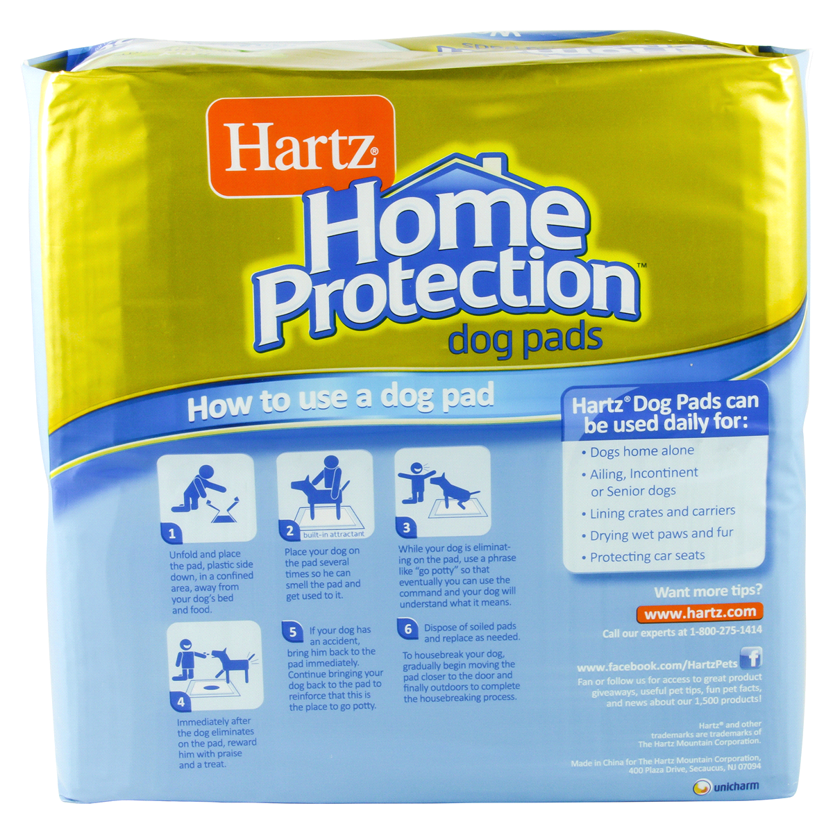 slide 2 of 3, Hartz Home Protection Regular Size Unscented Dog Pads 50 ea, 50 ct