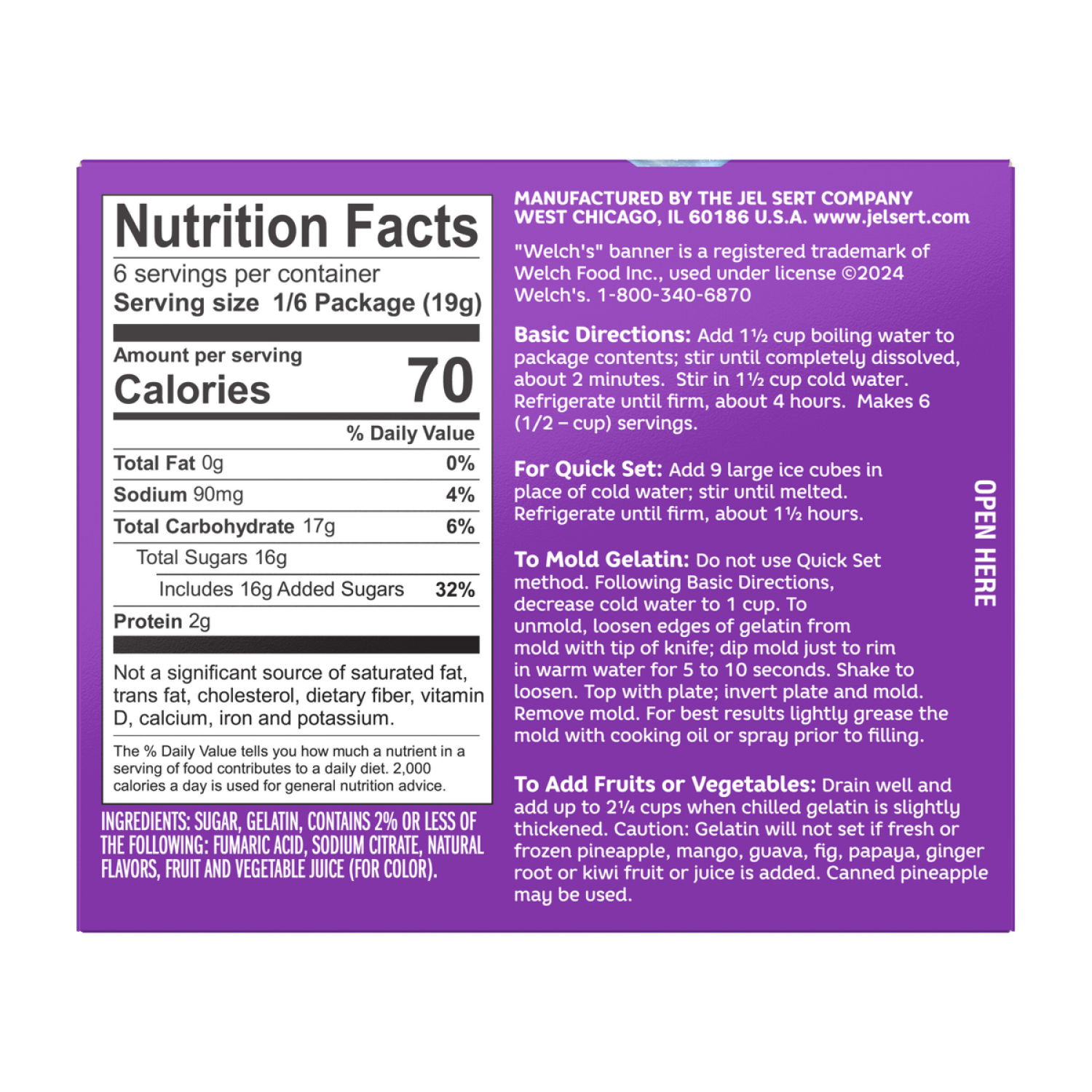 slide 2 of 2, Welch's Concord Grape Gelatin - 3.99 oz, 3.99 oz