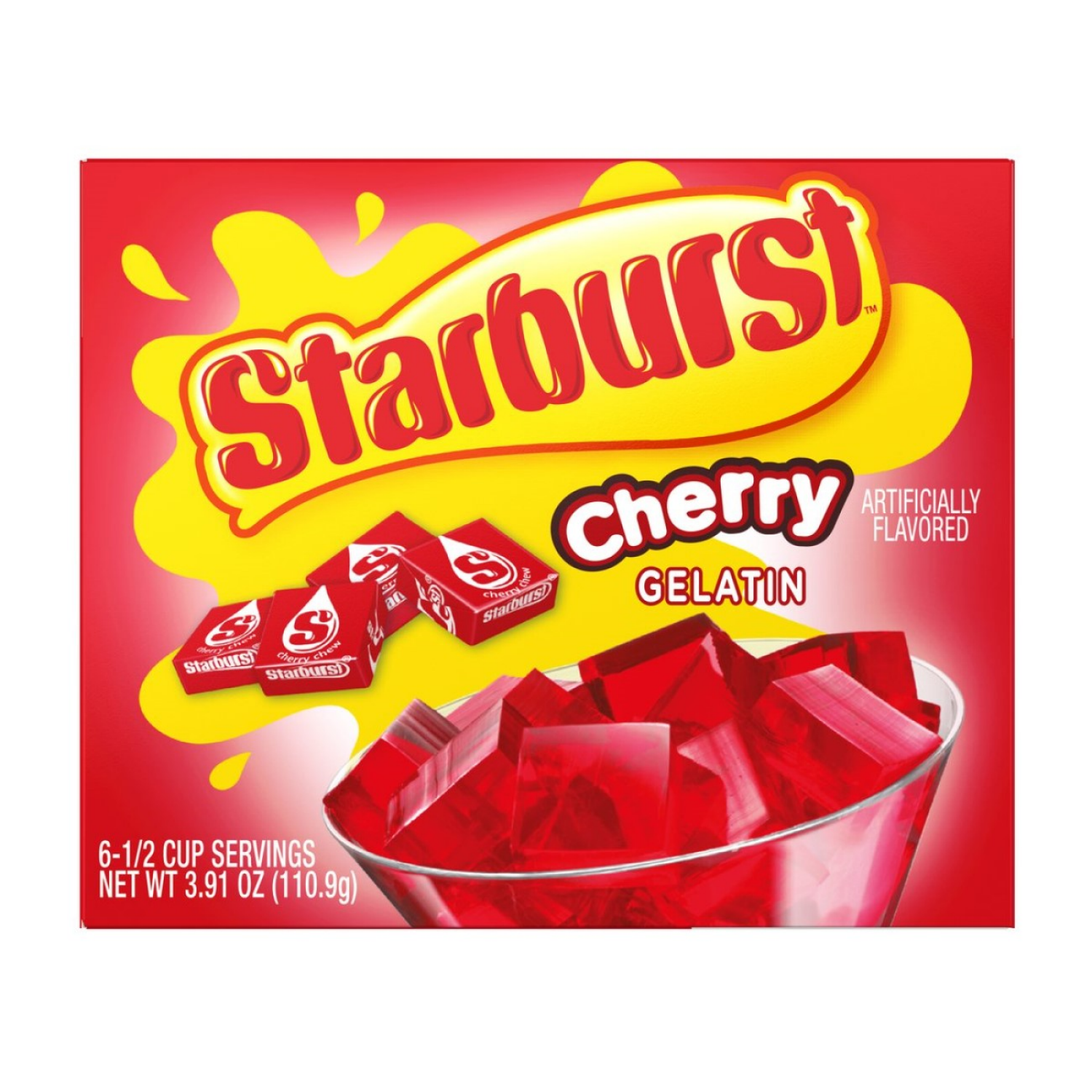 slide 1 of 1, Starburst Cherry Gelatin, 3.9 oz