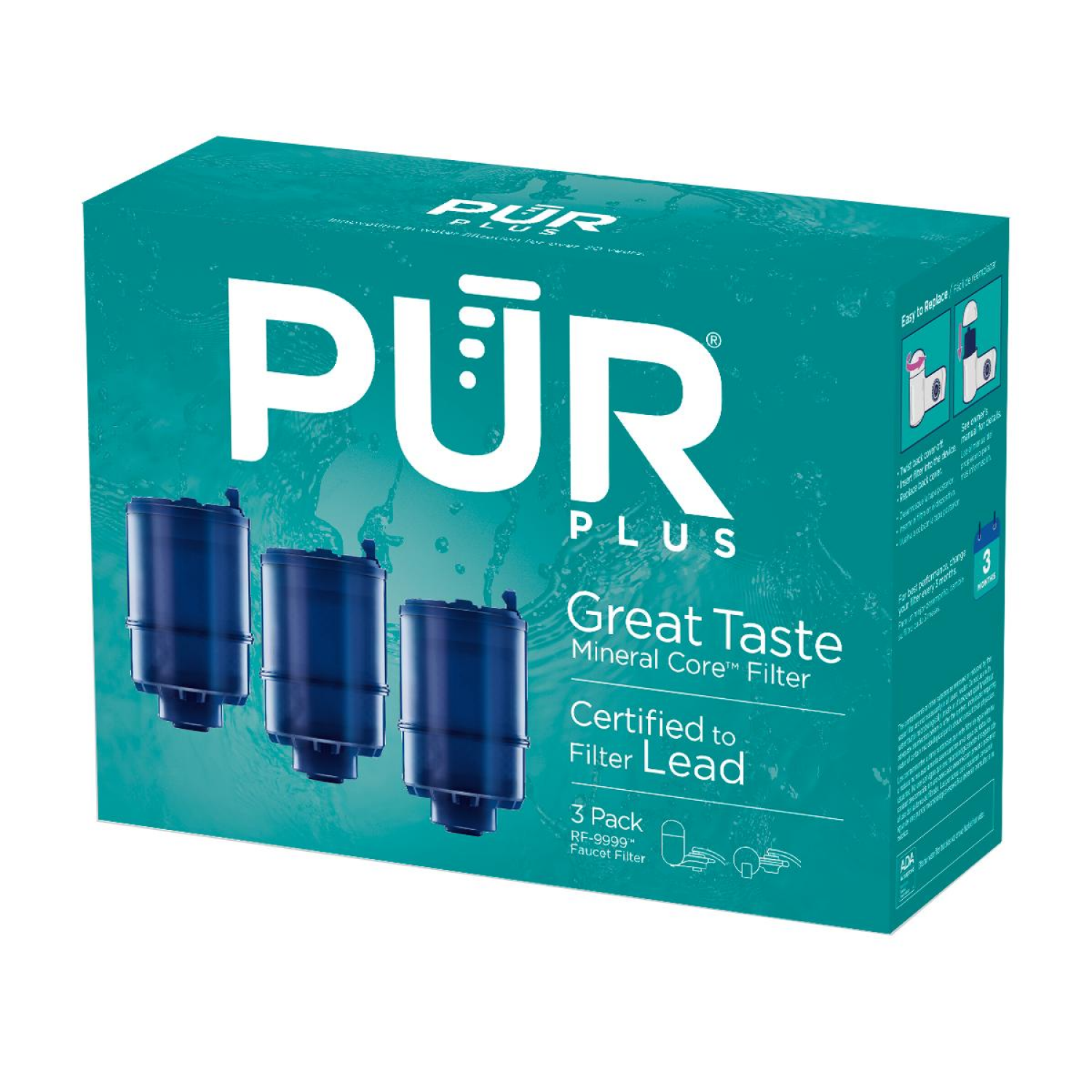 slide 2 of 3, Pur Plus RF-9999 Faucet Filter 3 Pack 3 ea, 3 ct