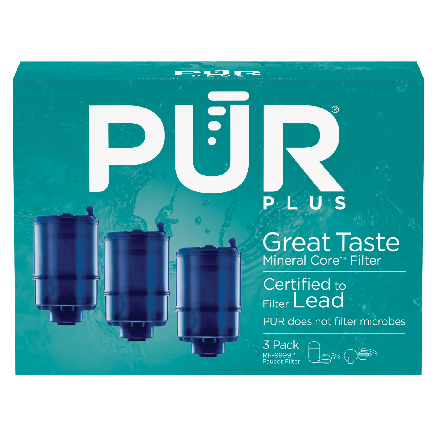 slide 1 of 3, Pur Plus RF-9999 Faucet Filter 3 Pack 3 ea, 3 ct