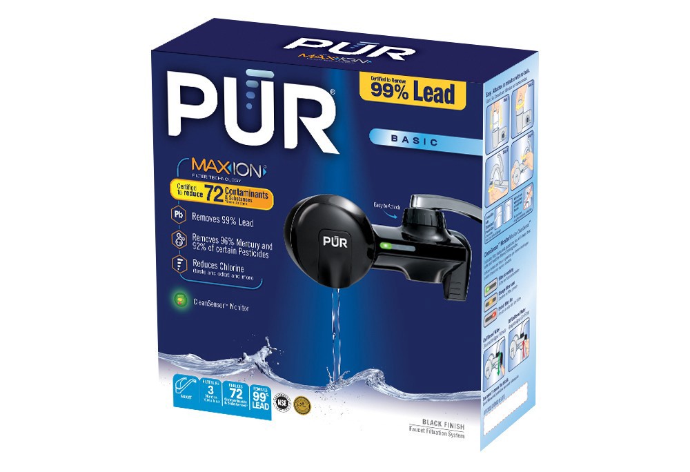 slide 5 of 5, PUR Black Horizontal Faucet Mount, 1 ct
