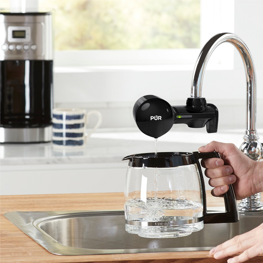 slide 4 of 5, PUR Black Horizontal Faucet Mount, 1 ct
