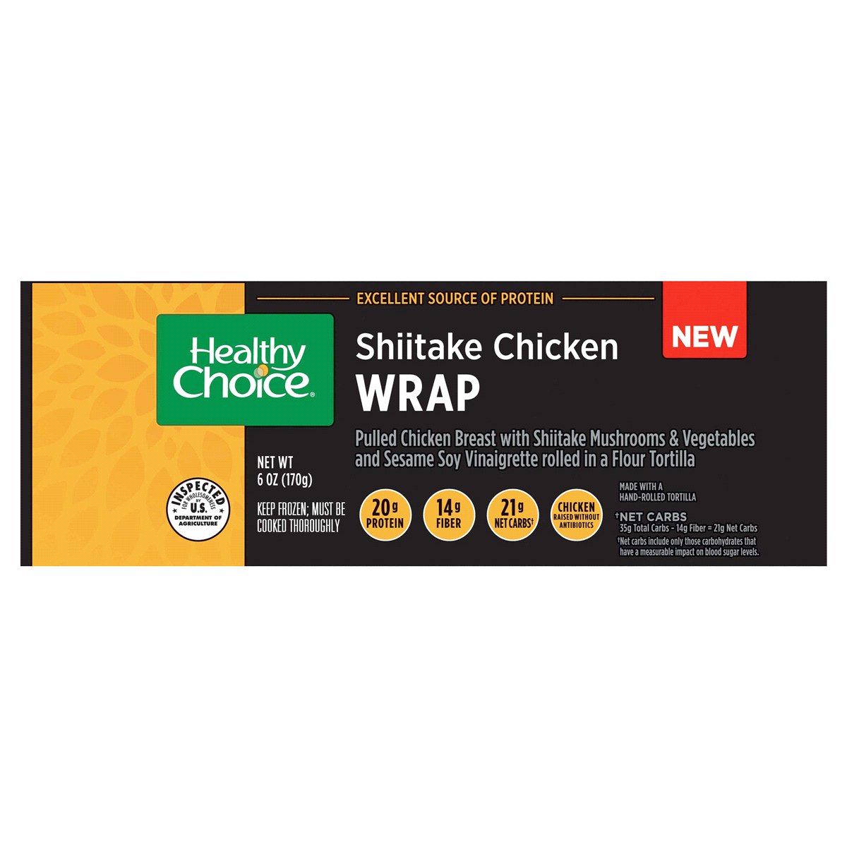 slide 1 of 1, Healthy Choice Wrap, Shiitake Chicken, 6 oz