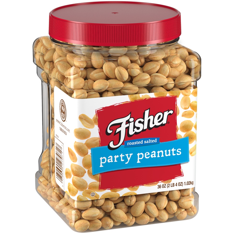 slide 2 of 8, Fisher Party Peanuts, 36 oz