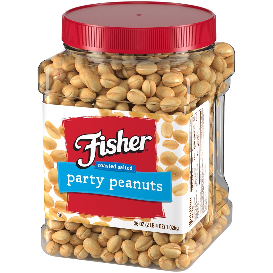 slide 3 of 8, Fisher Party Peanuts, 36 oz