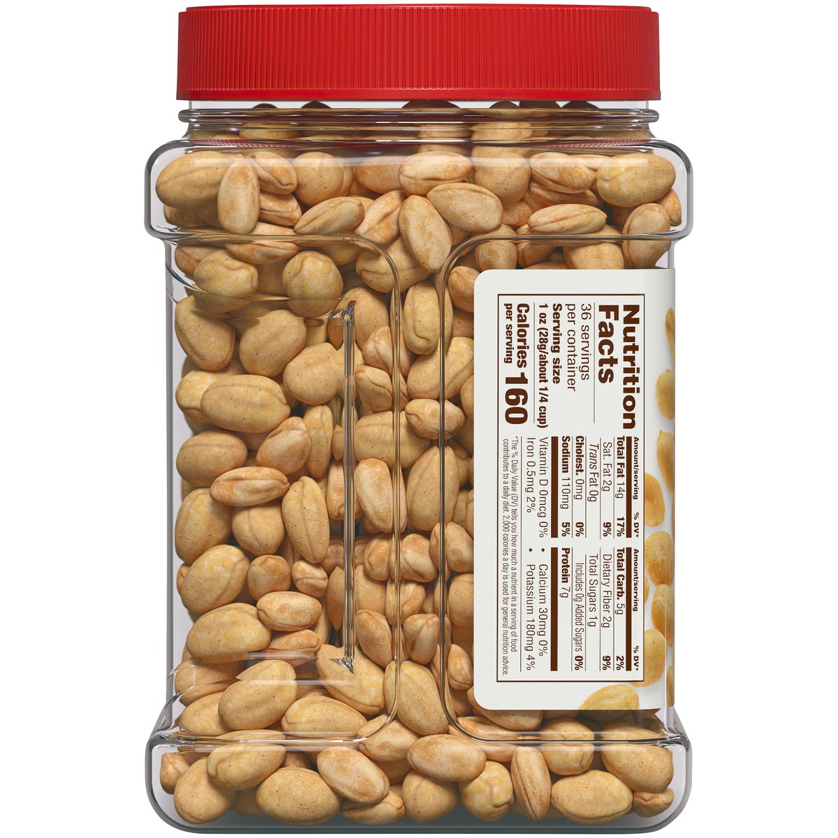 slide 6 of 14, Fisher Roasted Salted Party Peanuts 36 oz. Canister, 36 oz