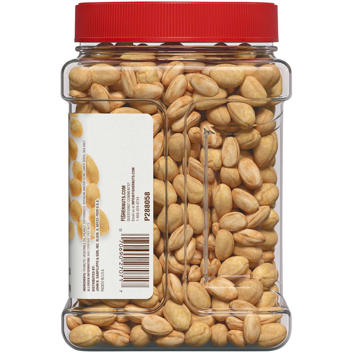 slide 9 of 14, Fisher Roasted Salted Party Peanuts 36 oz. Canister, 36 oz