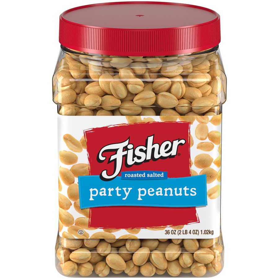 slide 1 of 8, Fisher Party Peanuts, 36 oz