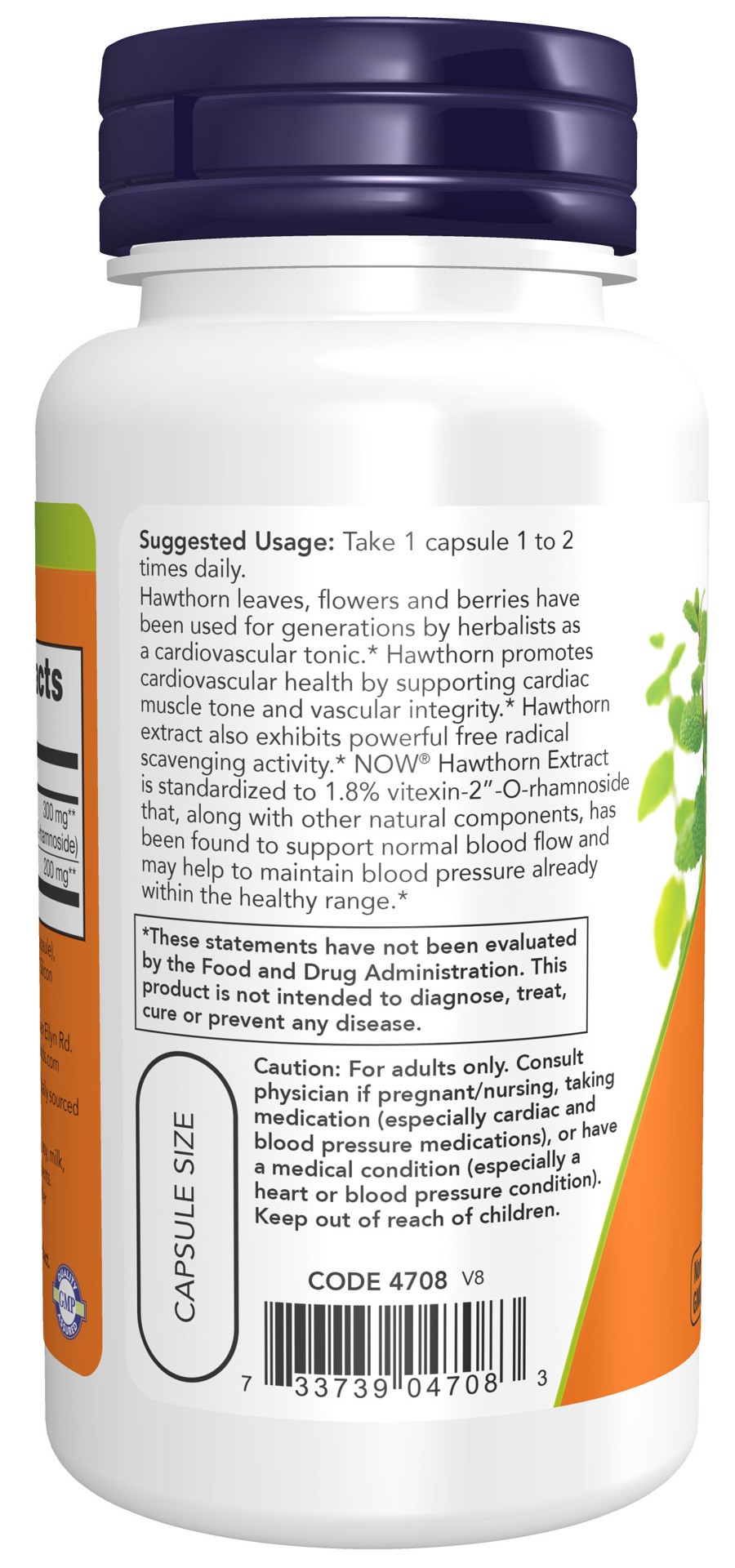 slide 3 of 4, NOW Hawthorn Extract 300 mg - 90 Veg Capsules, 90 ct