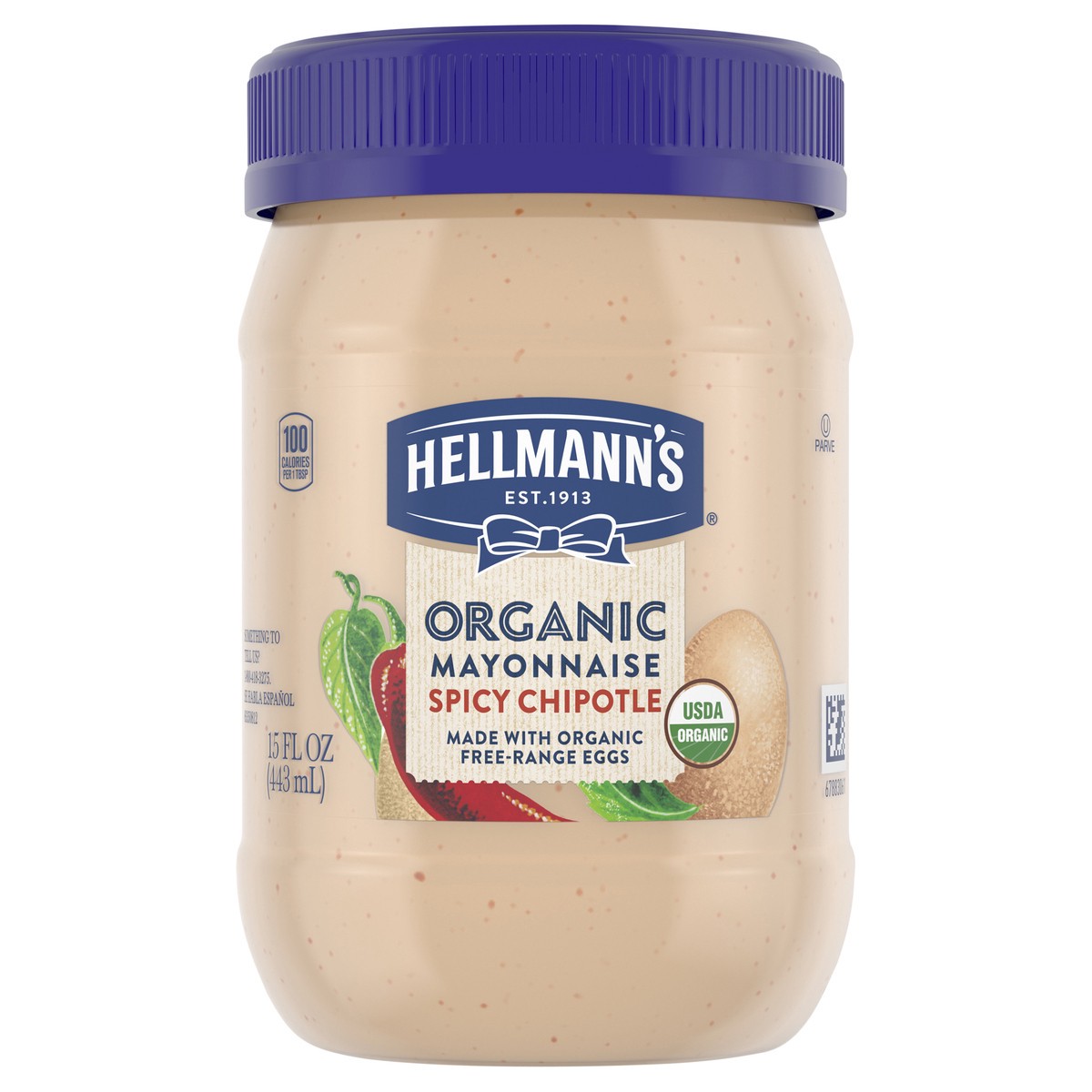 slide 2 of 4, Hellmann's 15 oz Organic Mayonnaise Spicy Chipotle, 15 oz