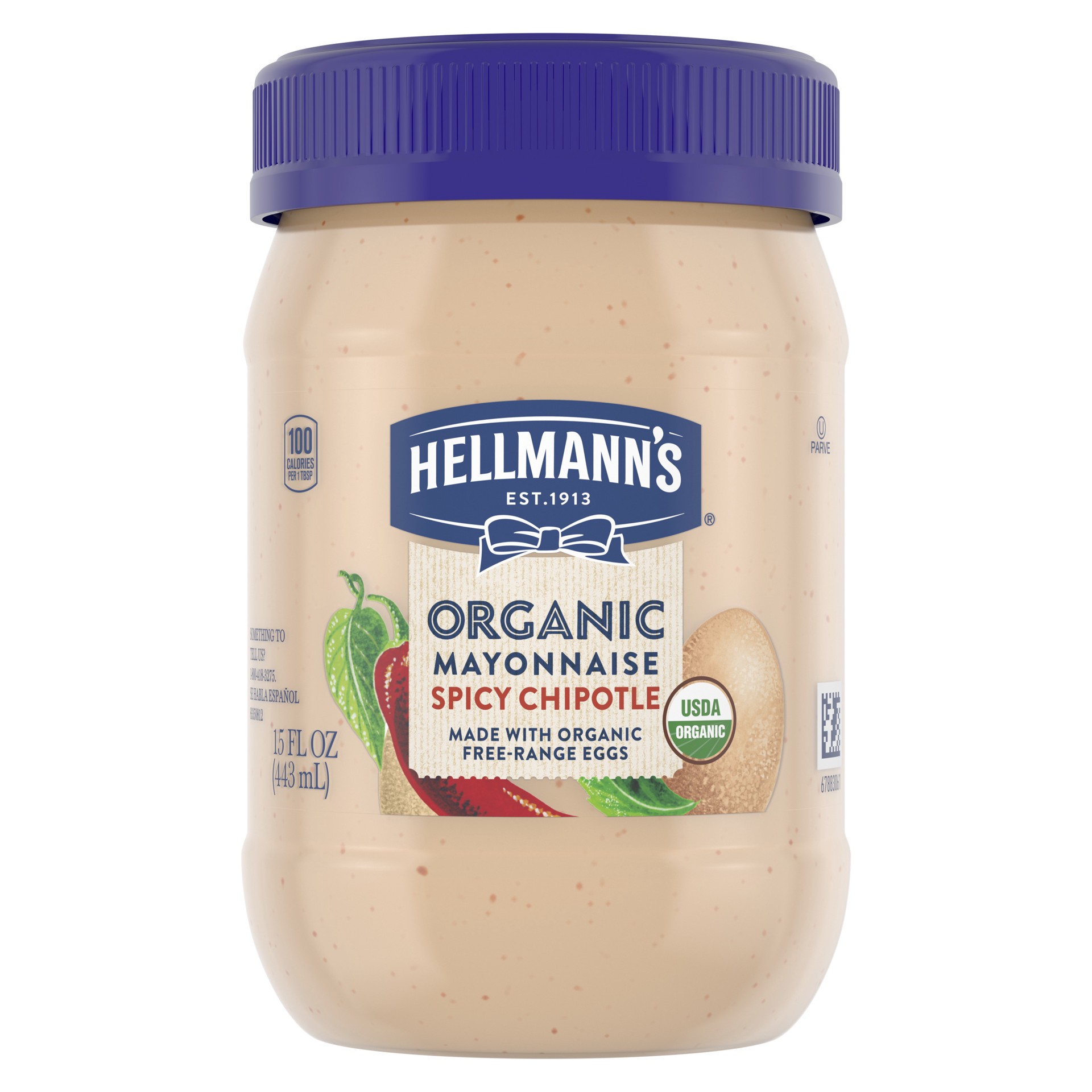 slide 1 of 1, Hellmann's Organic Mayonnaise Spicy Chipotle Mayo, 15 oz, 15 oz