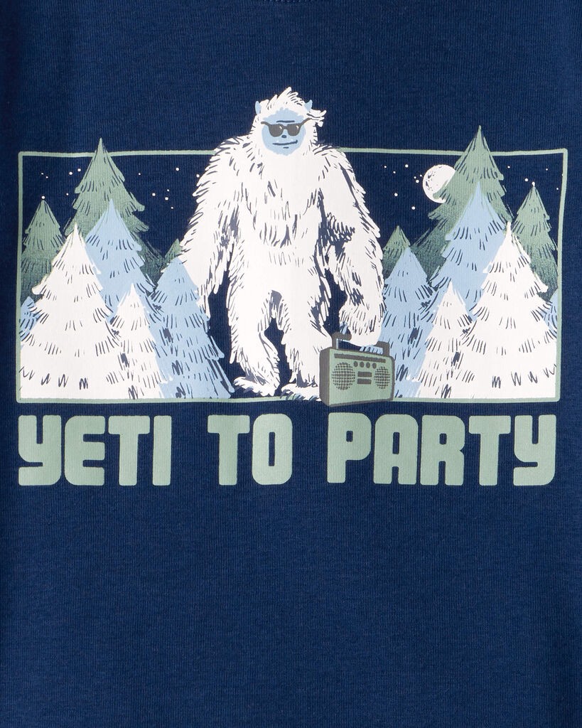 slide 3 of 3, Carter's Carters Boys Yeti Print 100% Cotton Long-Sleeve Snug Fit 4-Piece Pajamas - Green/Navy Navy/Green 14, 4 pc