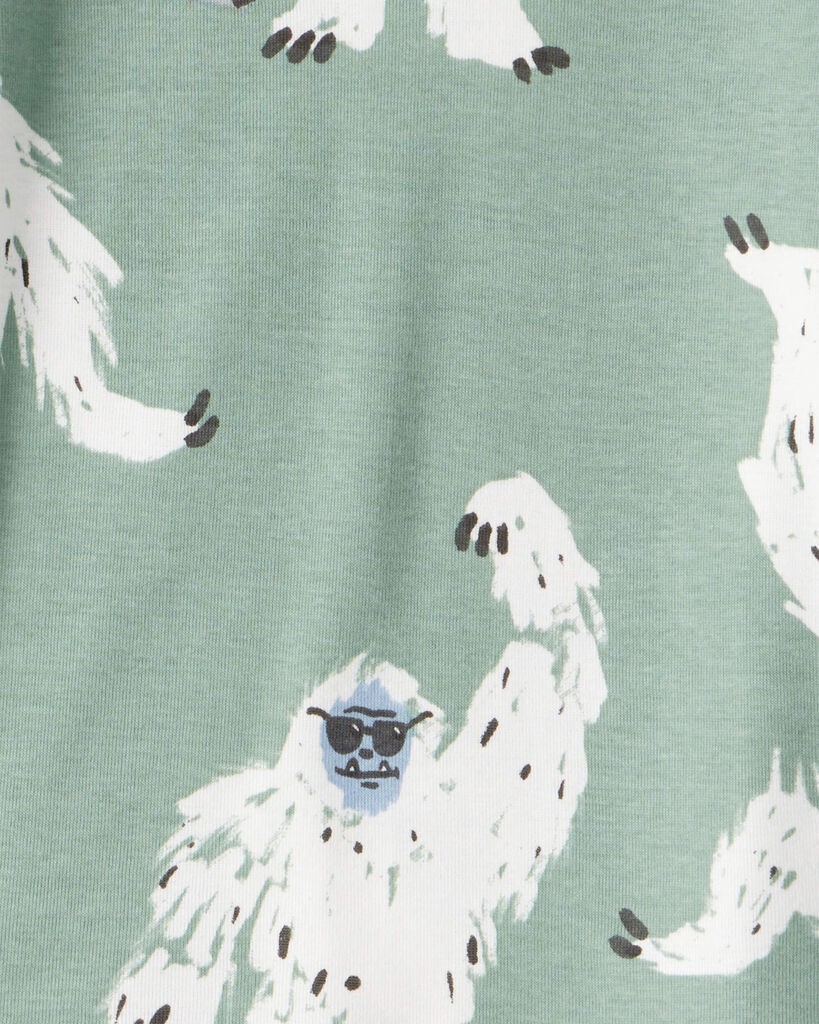slide 2 of 3, Carter's Carters Boys Yeti Print 100% Cotton Long-Sleeve Snug Fit 4-Piece Pajamas - Green/Navy Navy/Green 14, 4 pc