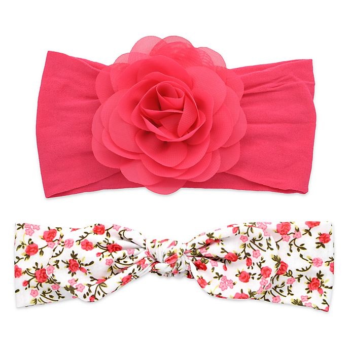 slide 1 of 1, Khristie Rose and Floral Bow Headbands - Fuchsia, 2 ct