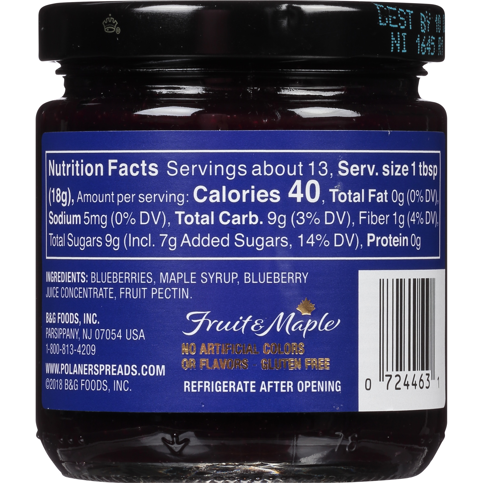 slide 4 of 6, Polaner Fruit & Maple Blueberry Fruit Spread, 8 oz