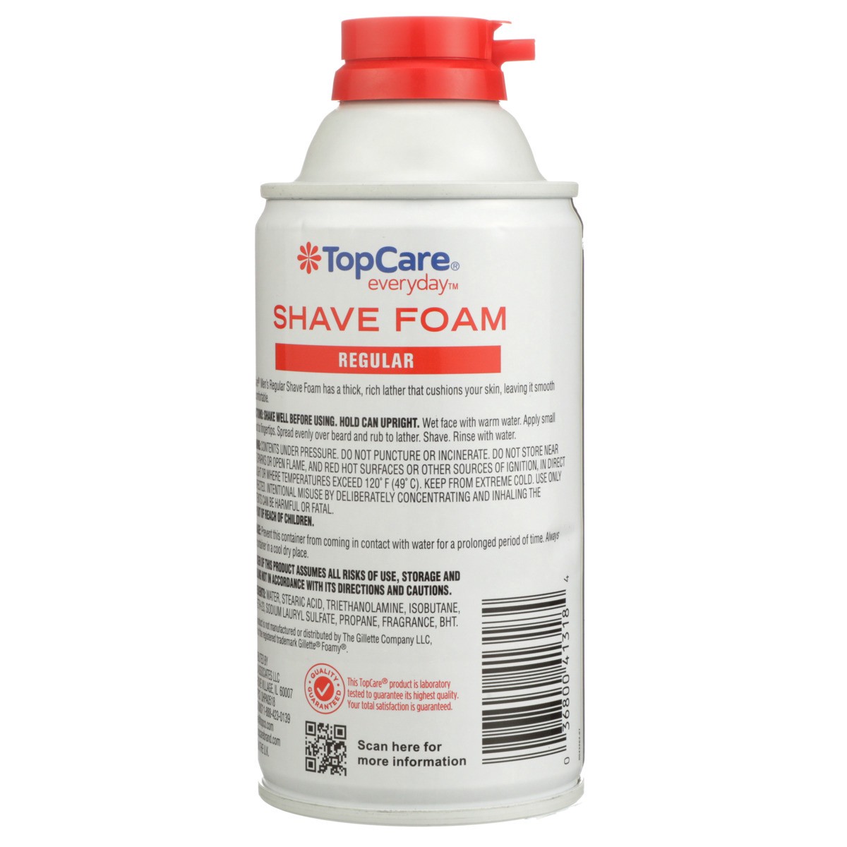 slide 8 of 8, TopCare Regular Shave Foam For Men, 11 oz