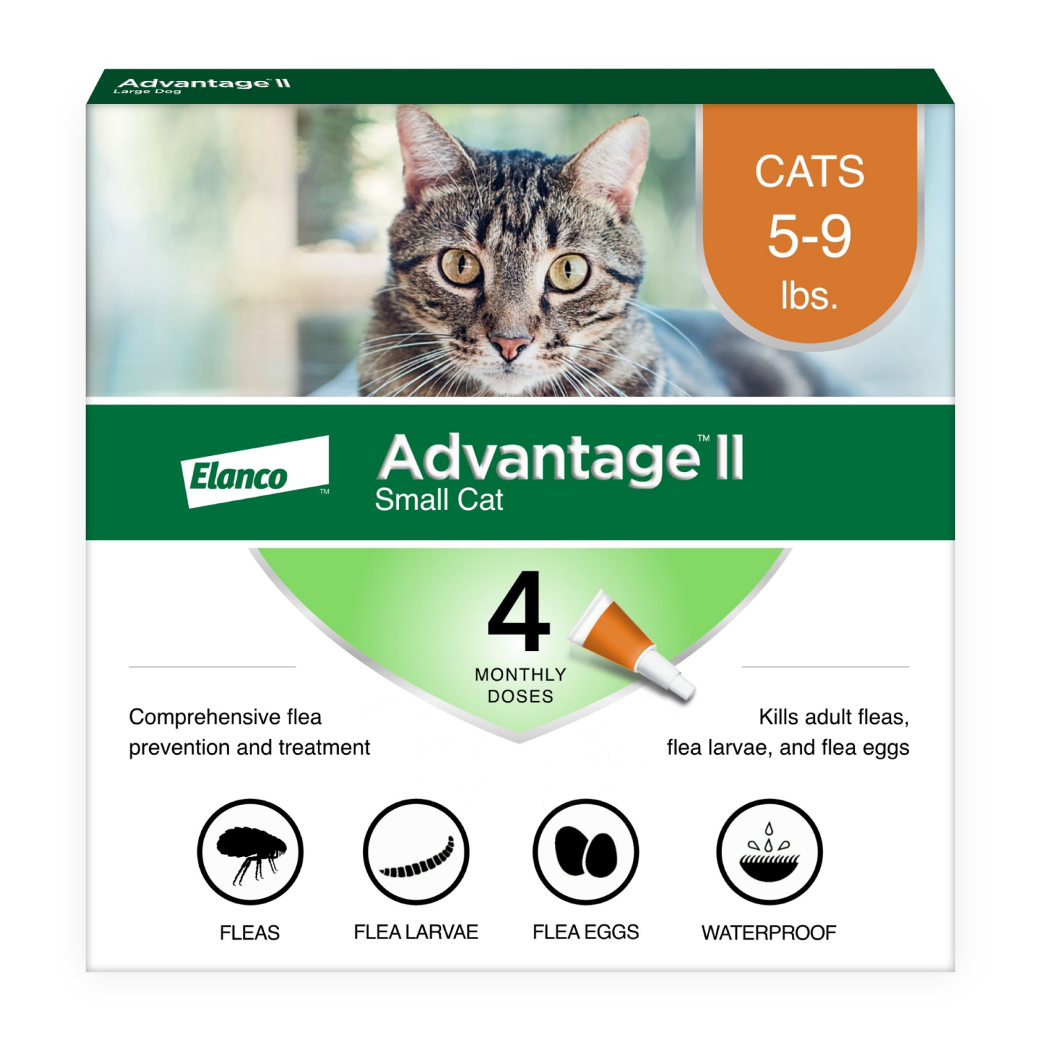 slide 1 of 7, advantage Bayer Advantage II Topical Flea Prevention and Treatment - Small Cats, 4 ct