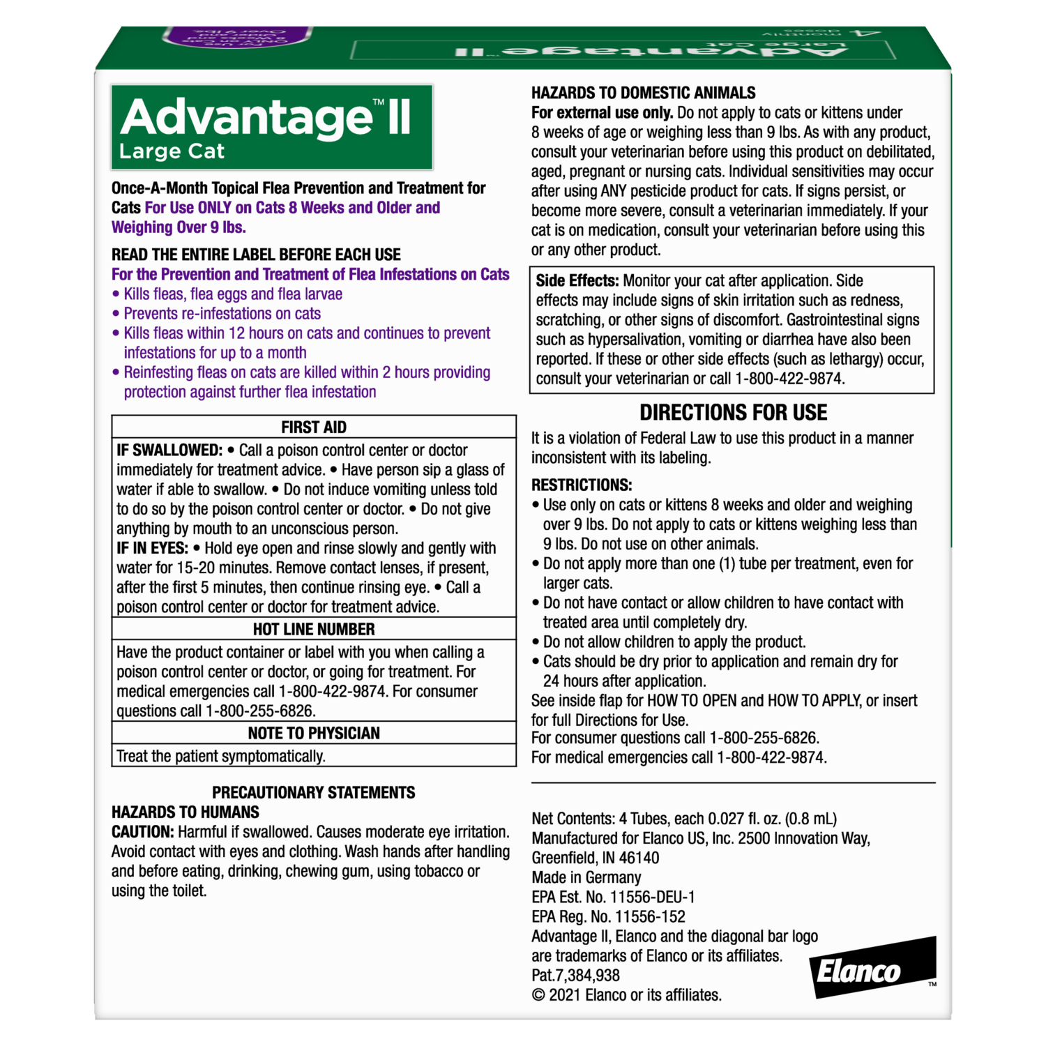 slide 2 of 7, advantage Bayer Advantage II Topical Flea Prevention and Treatment - Large Cats - 4pk, 4 ct