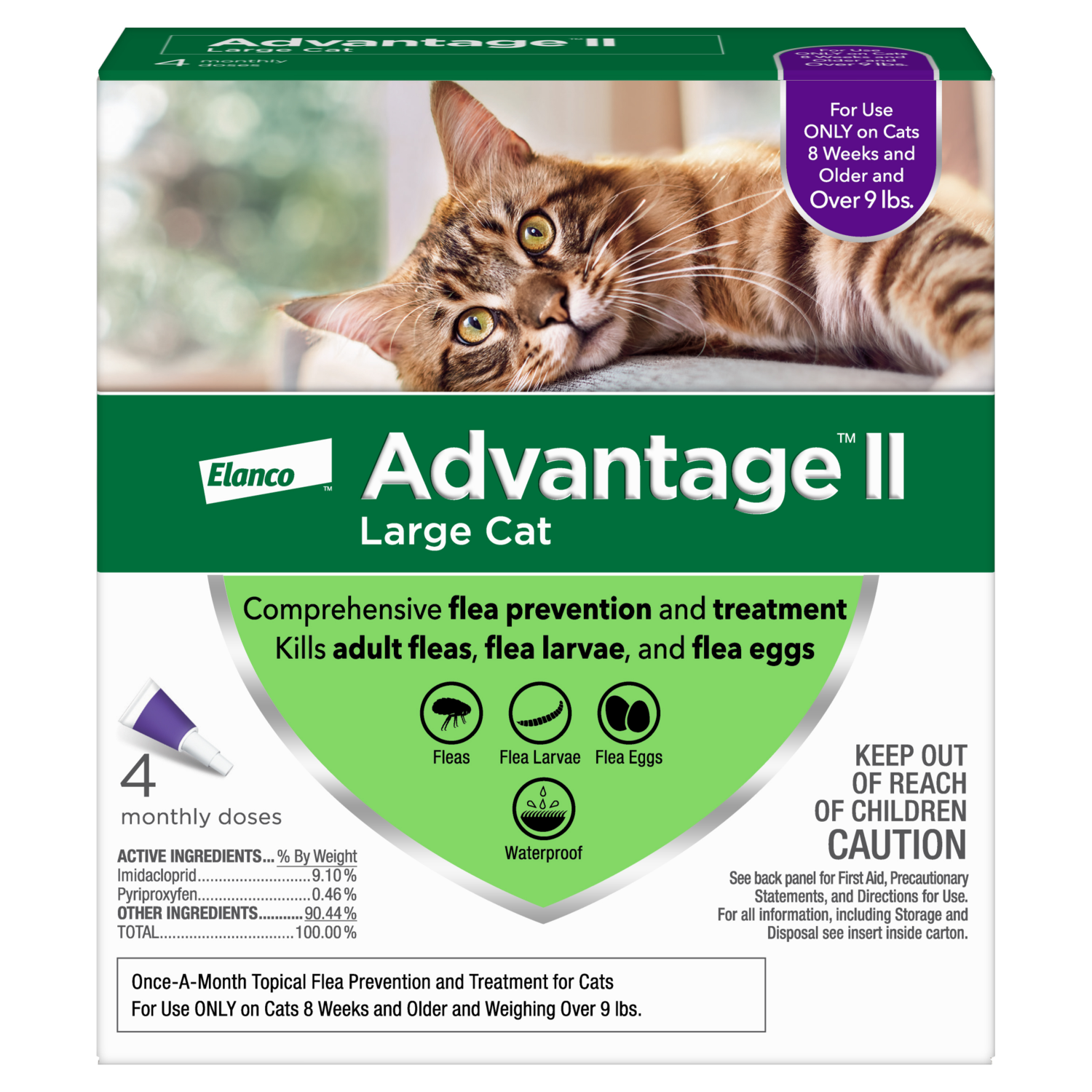 slide 1 of 7, advantage Bayer Advantage II Topical Flea Prevention and Treatment - Large Cats - 4pk, 4 ct