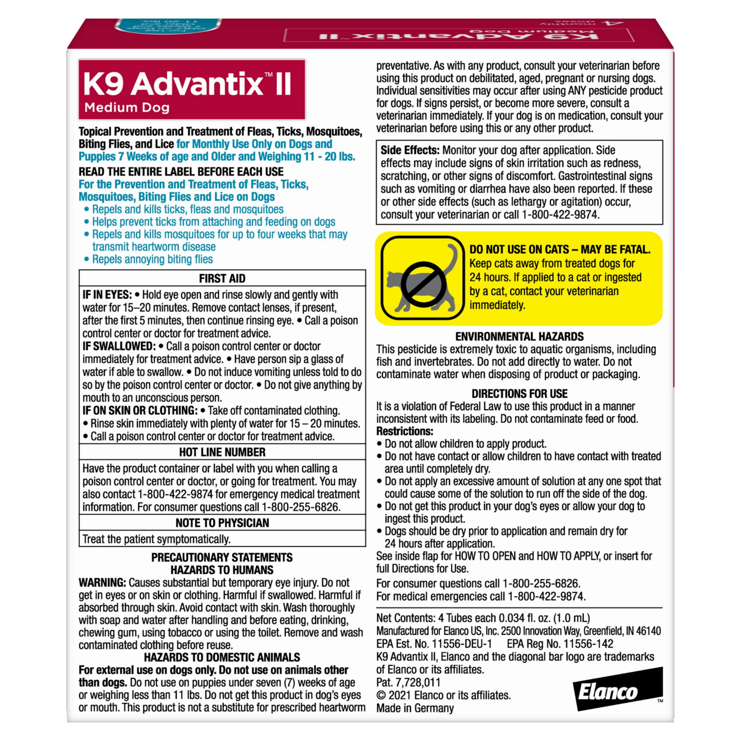 slide 2 of 8, K9 Advantix II Flea & Tick Treatment for Medium Dogs, 4-Pack, 4 ct