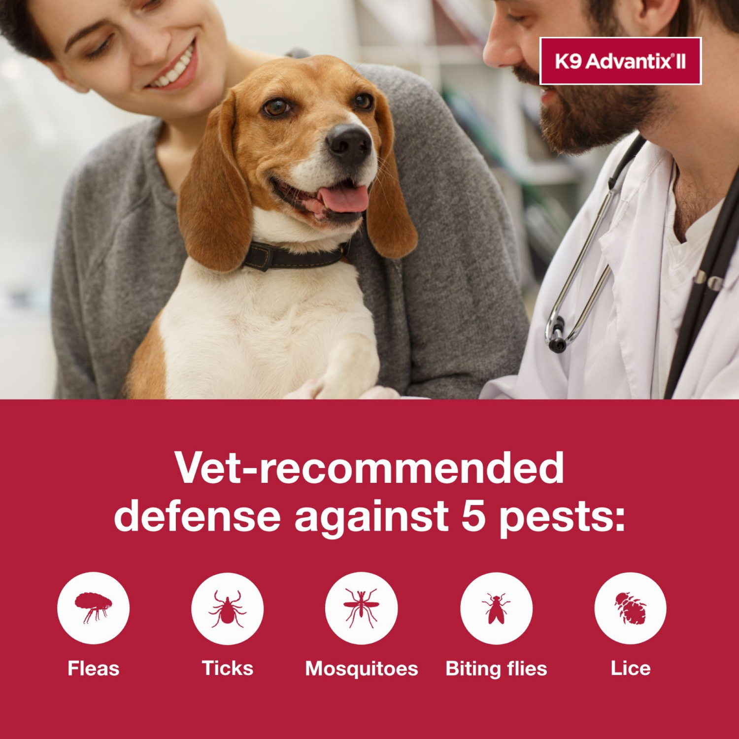 slide 8 of 8, K9 Advantix II Flea & Tick Treatment for Medium Dogs, 4-Pack, 4 ct