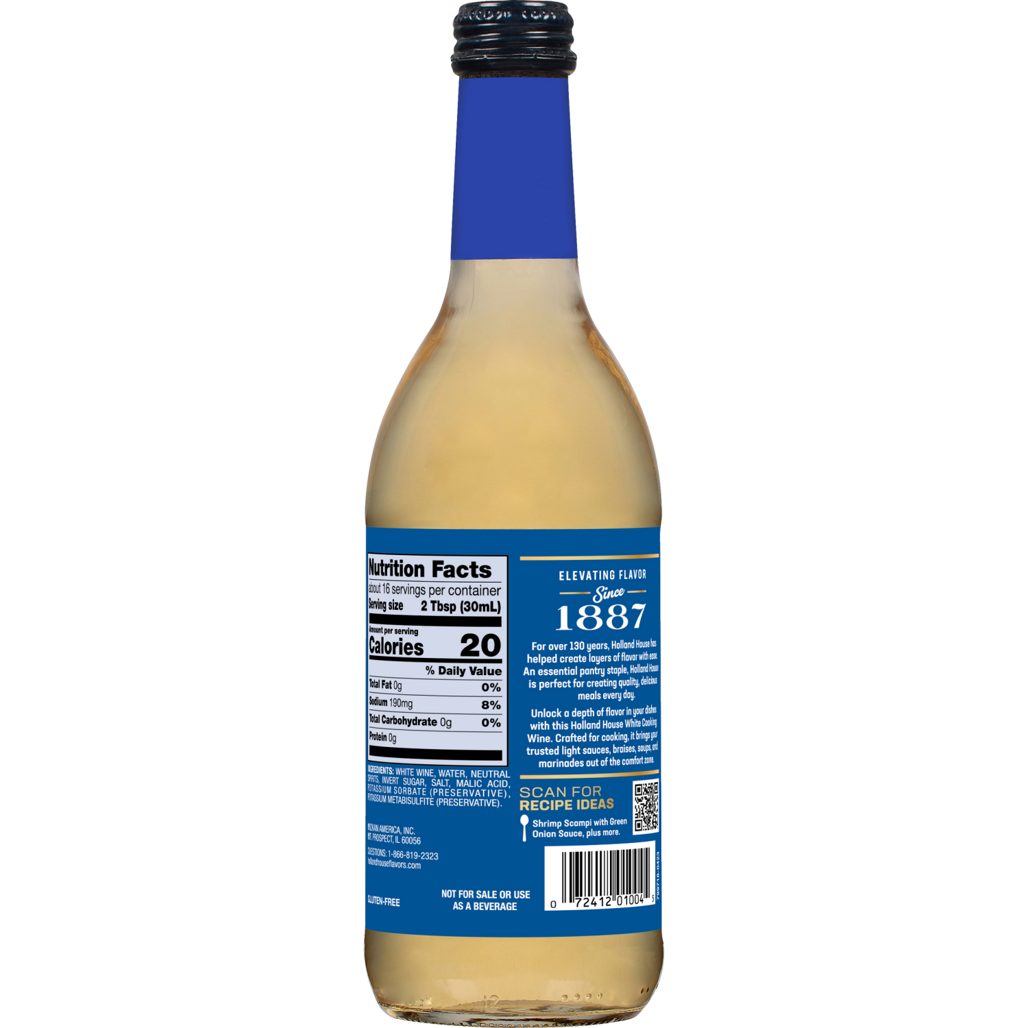 slide 3 of 8, Holland House This white wine for cooking is made with quality ingredients and seasoned to perfection. White cooking wine offers a dry but distinct flavor, perfect for lighter dishes, 16 oz
