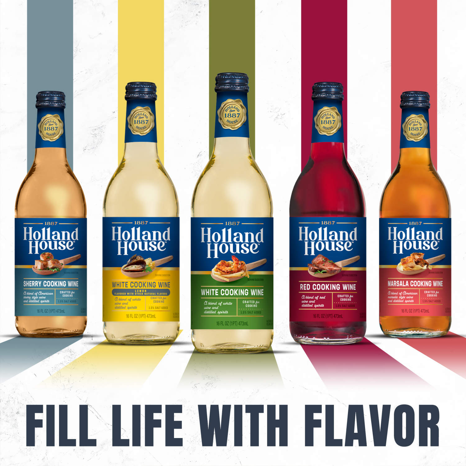 slide 5 of 8, Holland House This white wine for cooking is made with quality ingredients and seasoned to perfection. White cooking wine offers a dry but distinct flavor, perfect for lighter dishes, 16 oz