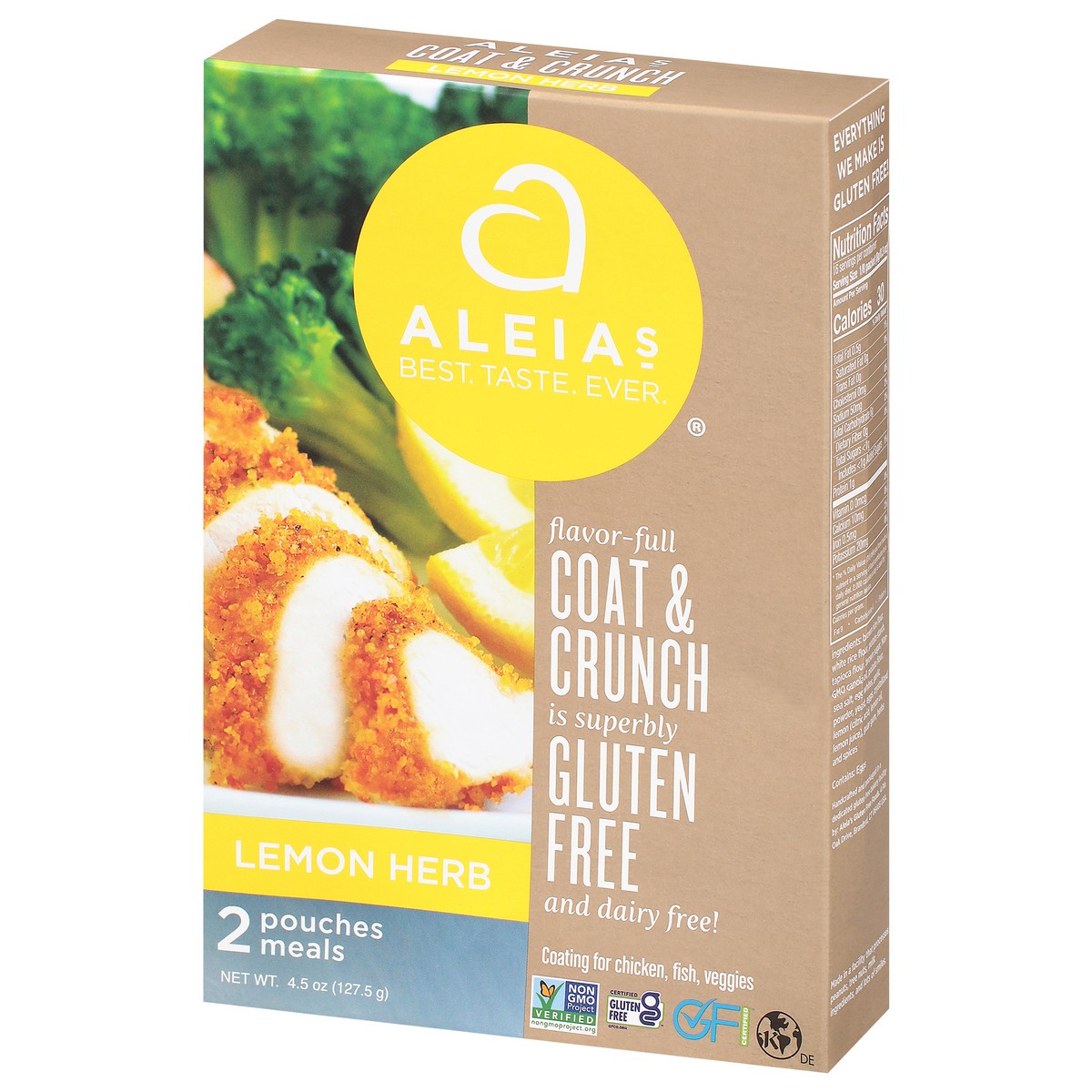 slide 8 of 12, Aleia's Lemon Herb Coating for Chicken, Fish, Veggies 2 Pouches, 2 ct; 2.25 oz