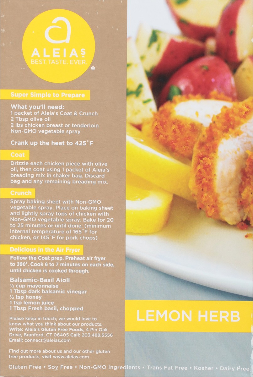 slide 5 of 12, Aleia's Lemon Herb Coating for Chicken, Fish, Veggies 2 Pouches, 2 ct; 2.25 oz
