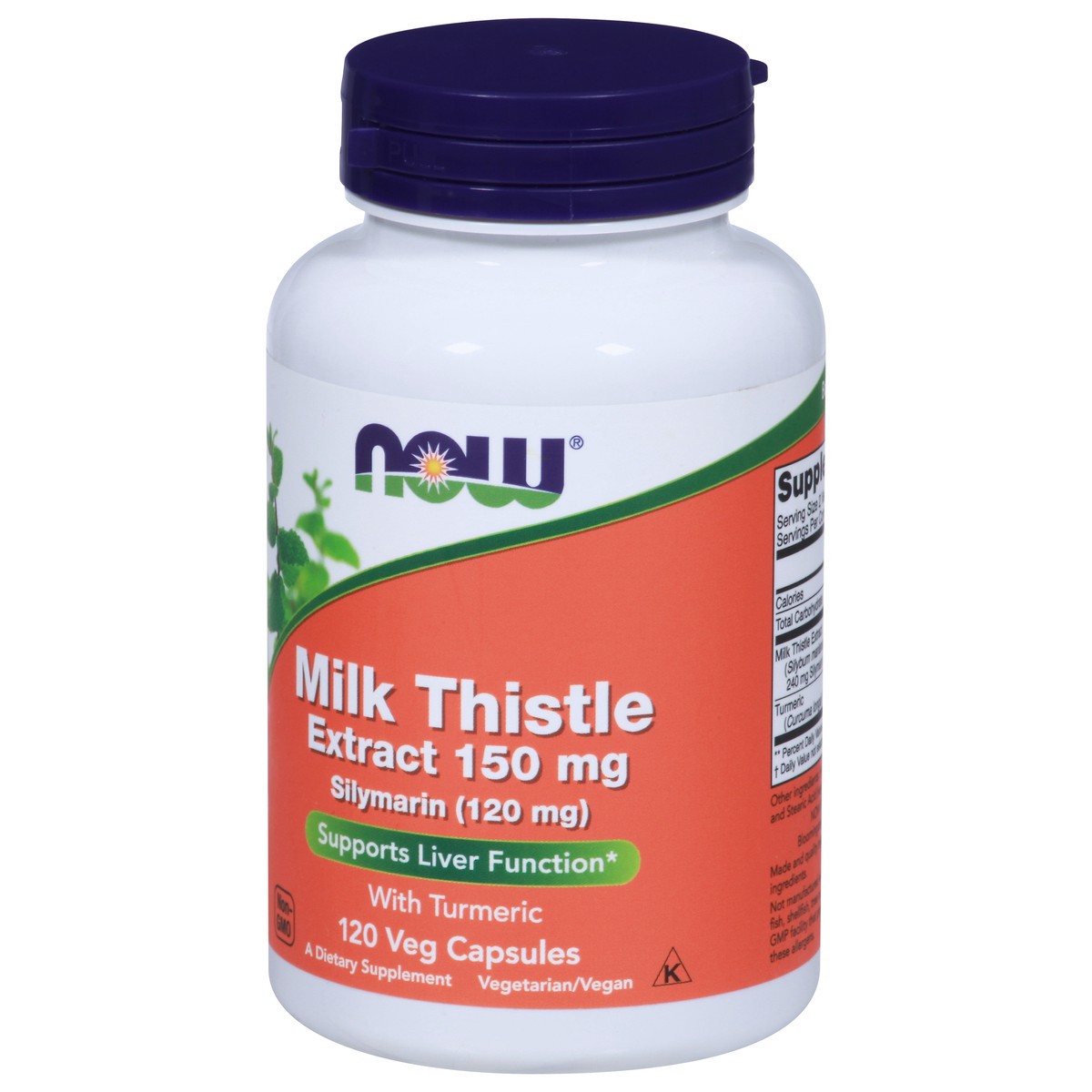 slide 2 of 9, NOW Milk Thistle Extract 150 mg Silymarin (120 mg) - 120 Veg Capsules, 120 ct