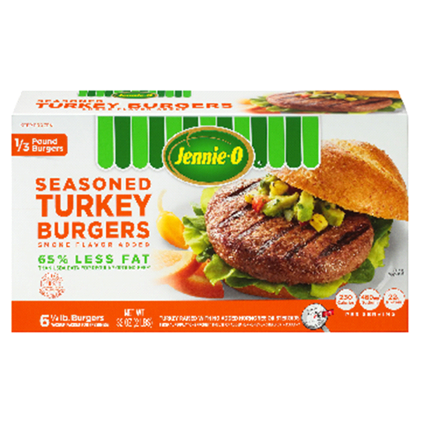 slide 1 of 1, Jennie O Turkey Seasoned Burgers All Naturalno Antibiotics Ever, 32 oz