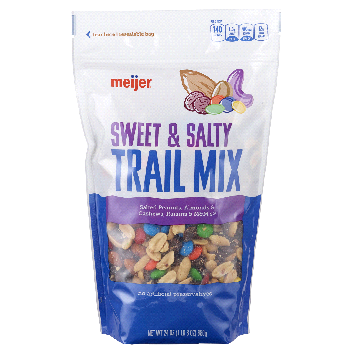 slide 1 of 2, Meijer Sweet & Salty Trail Mix, 24 oz