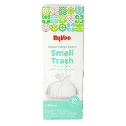 Hy-Vee Clean Fresh Scent Small Trash Bags, 4 Gallons, 26 Count