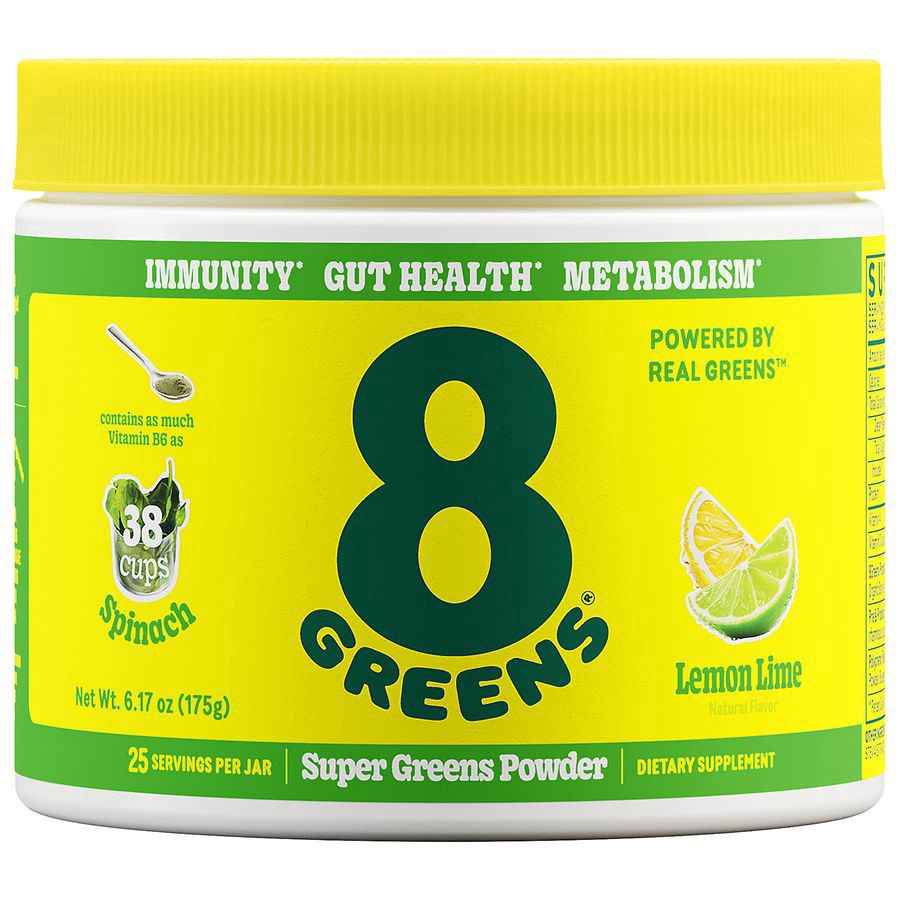 slide 1 of 5, 8Greens Lemon Lime Super Greens Powder 6.17 oz, 6.17 oz