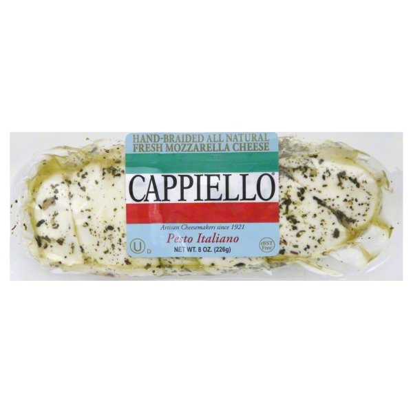 slide 1 of 1, Cappiello Braided Mozzarella Pesto Italiano, 8 oz