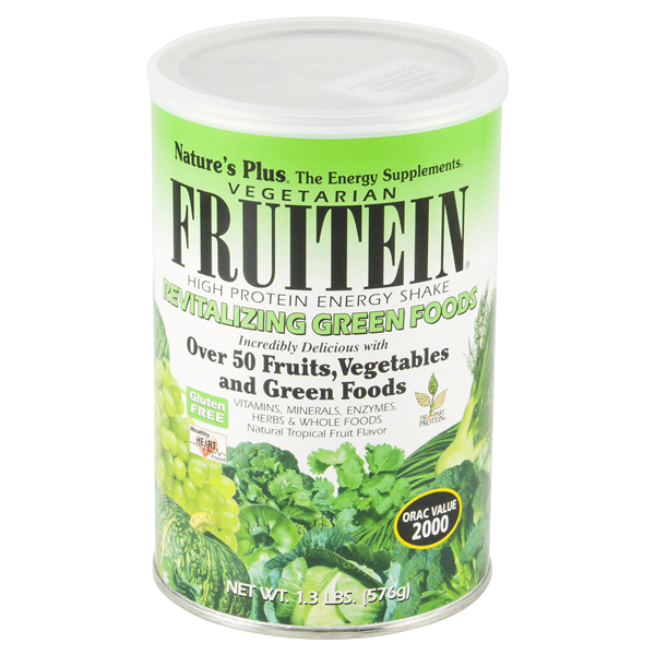 slide 1 of 4, Nature's Plus Vegetarian Fruitein High Protein Green Energy Shake, 1.3 lb