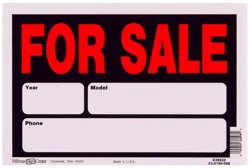 Hillman Automobile For Sale Sign, 8 in x 12 in