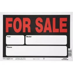 Hillman Automobile For Sale Sign, 8 in x 12 in