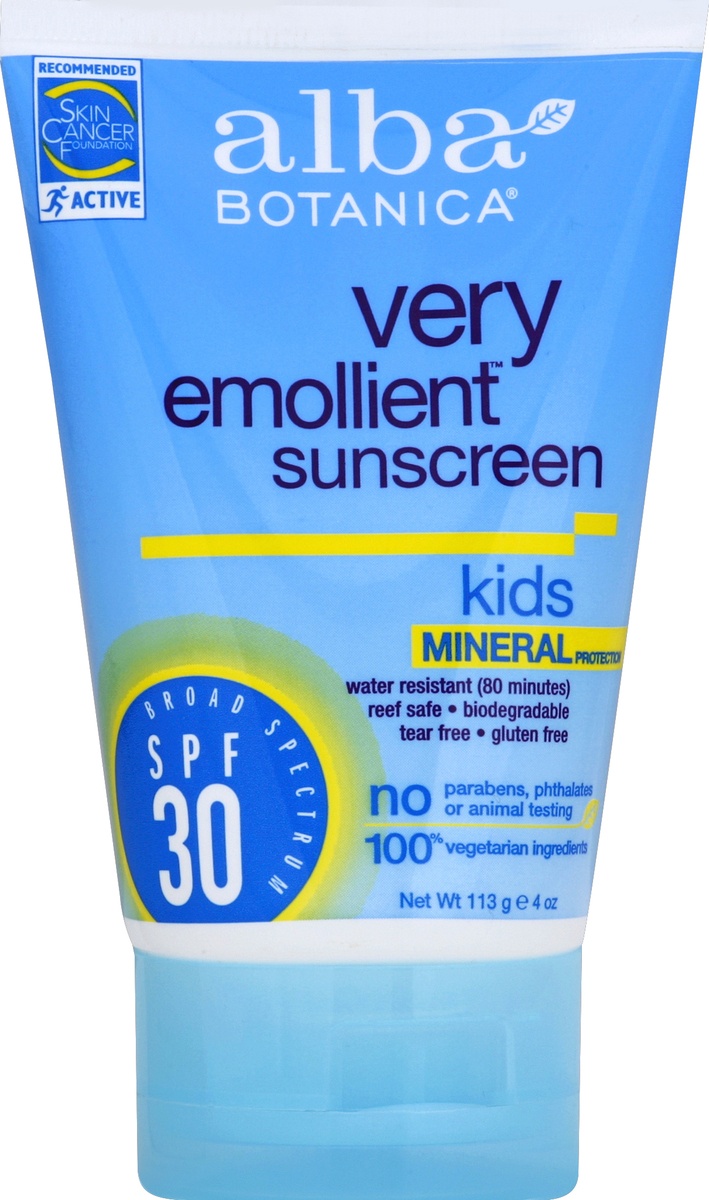 slide 2 of 2, Alba Botanica Kids Very Emollient Mineral Sunscreen - SPF 30, 4 fl oz