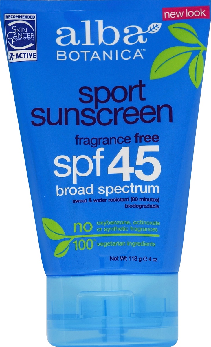 slide 2 of 2, Alba Botanica Emollient Sunscreen Sport Lotion - SPF 45, 4 oz